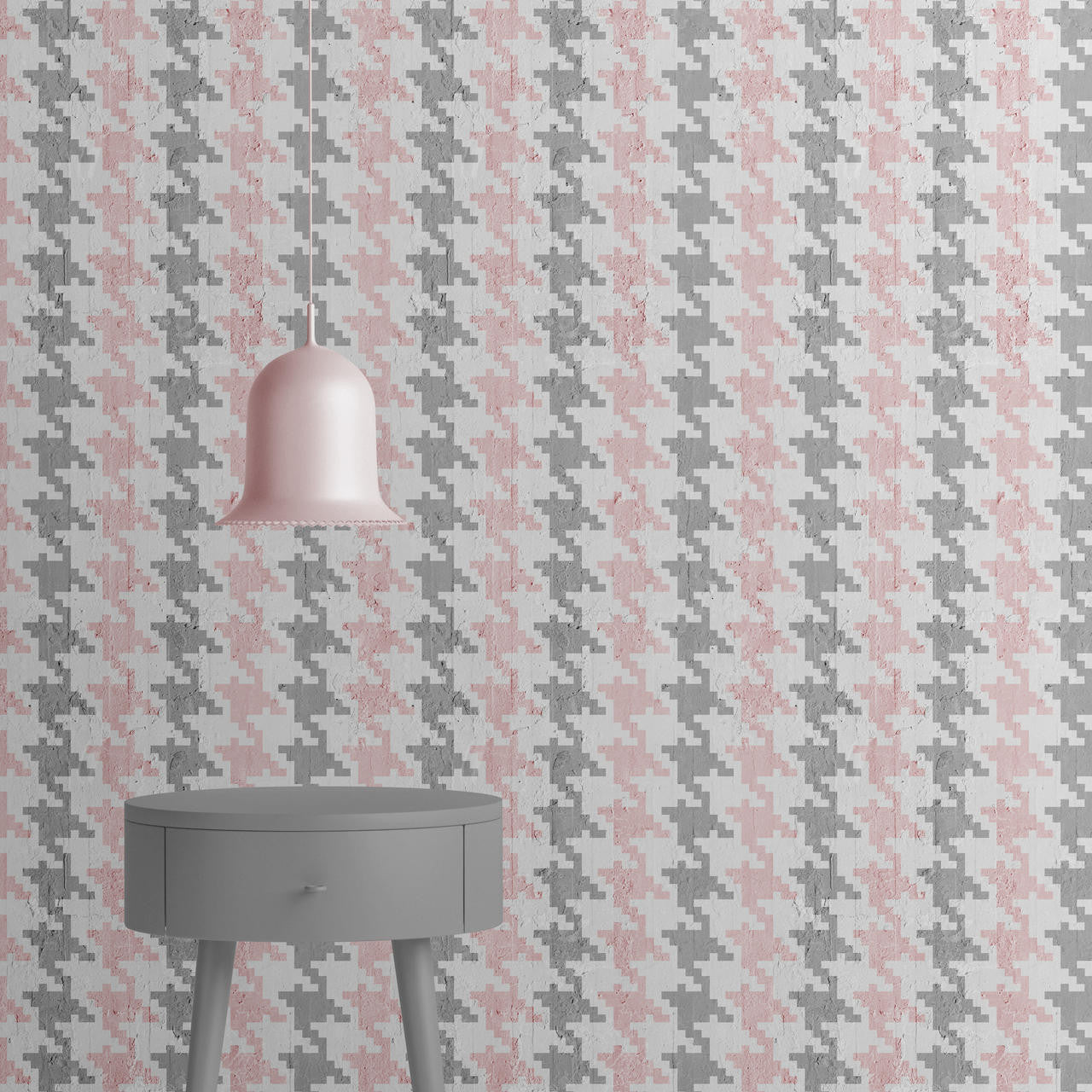 Mineheart Pied De Poule Tapete Rosa-Grau
