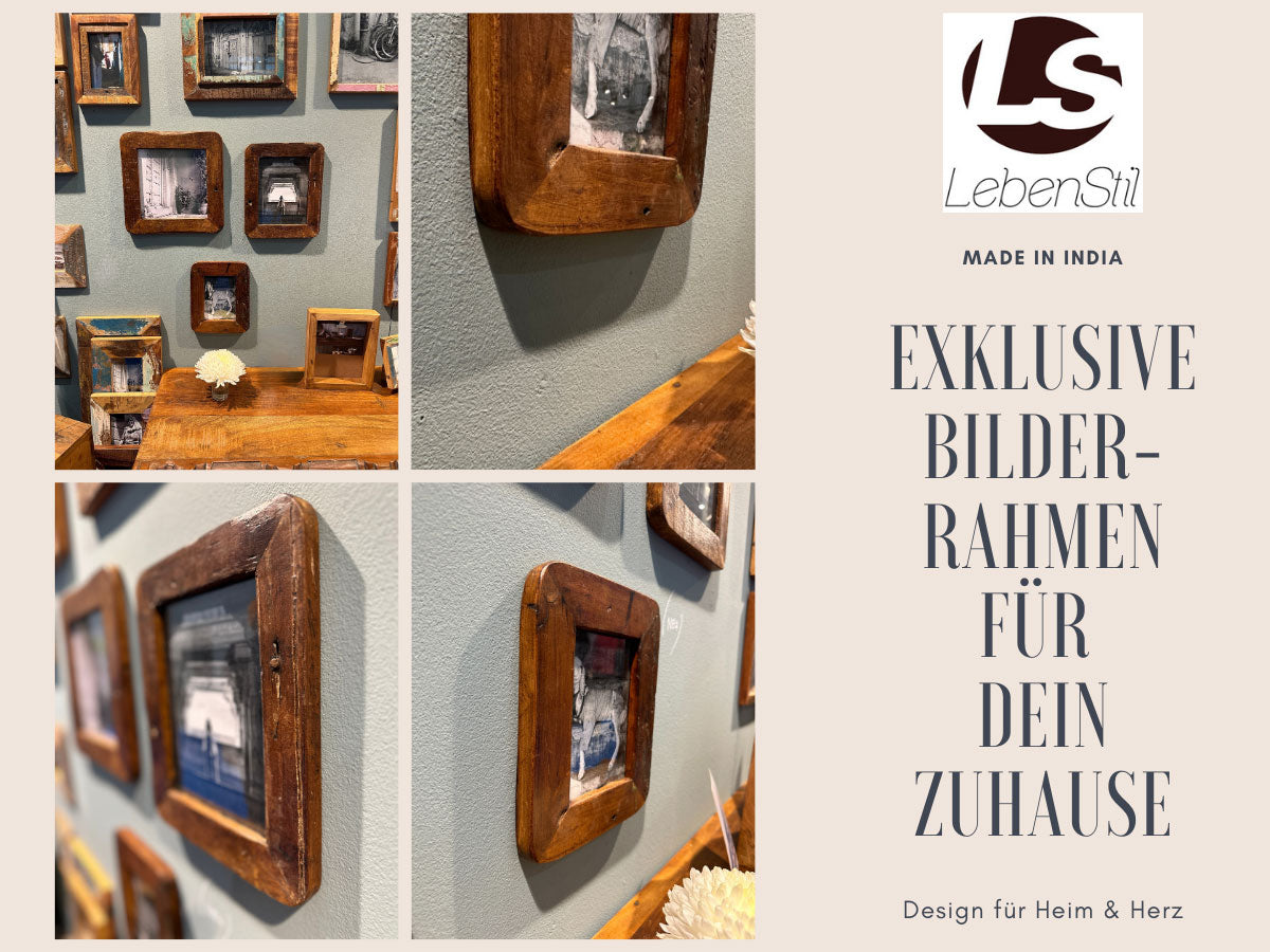 LS-LebenStil Möbel & Wohnen Vintage Bilderrahmen 20x20cm Holz