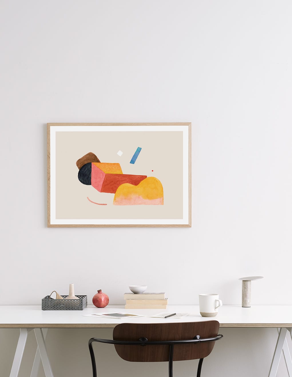 The Poster Club Visual Flow Kunstdruck 50x70 Rot-Gelb