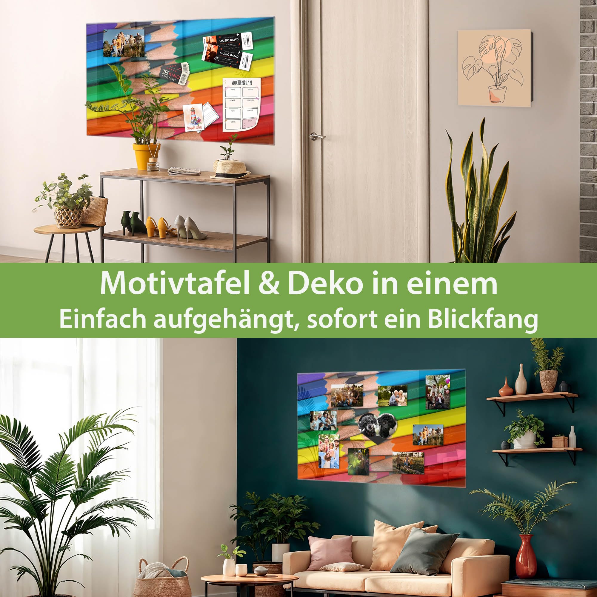 Banjado Magnettafel Glas 120x80 cm Malstifte Kinderzimmer beschreibbar