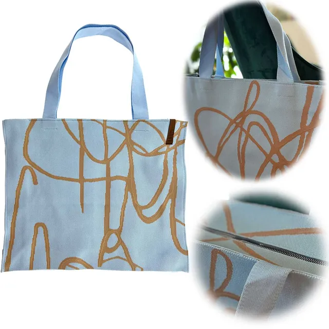 LS-LebenStil Vintage Shopper Palma Blau 35x45cm Reissverschluss