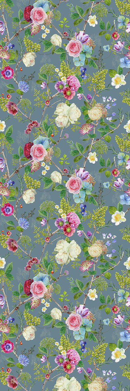 Mineheart Floral Spring Tapete Blaugrau Grün Vlies