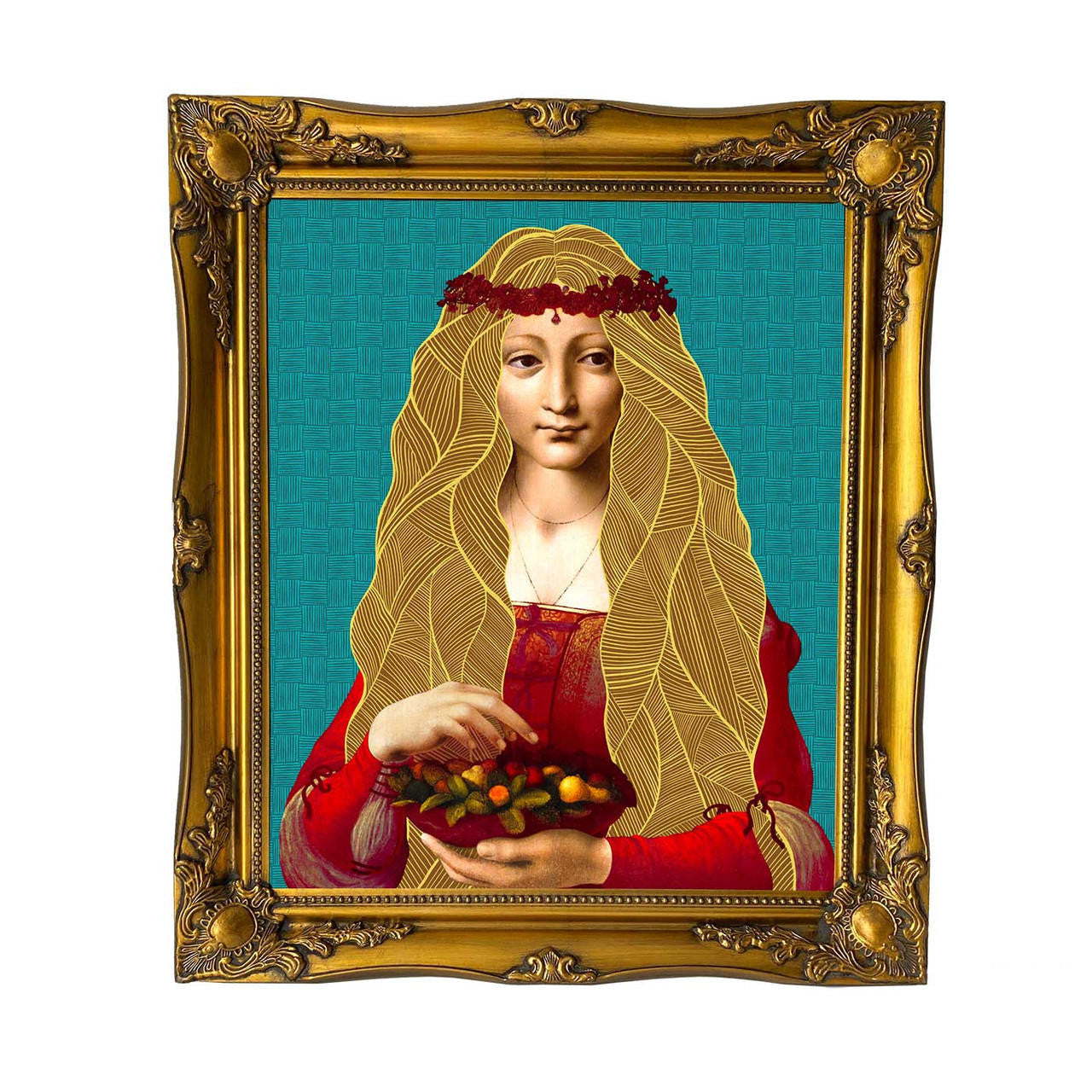 Mineheart Noble Barbara Wandbild petrol 61x81 cm