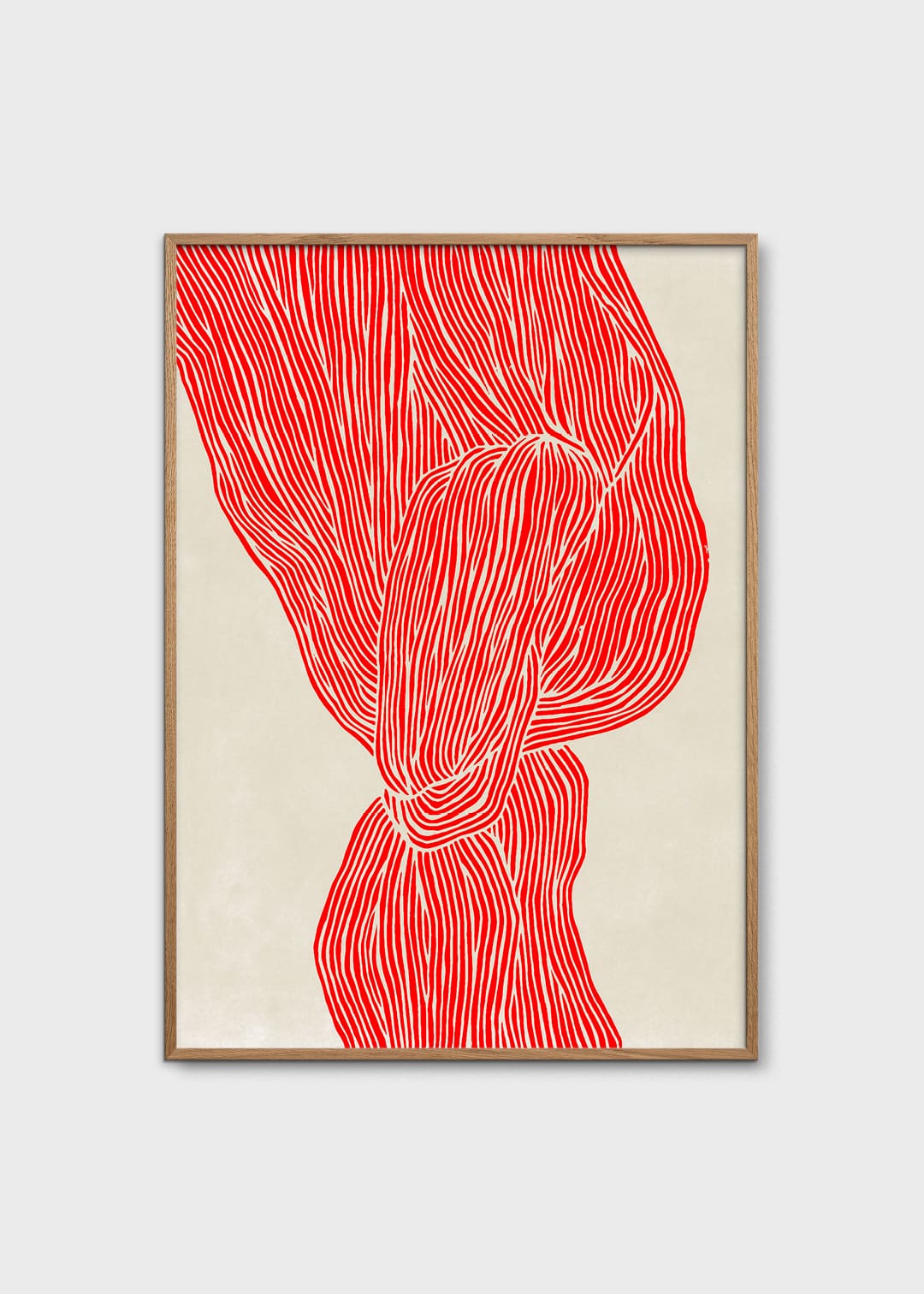 The Poster Club The Line Red Poster A4 beige-rot