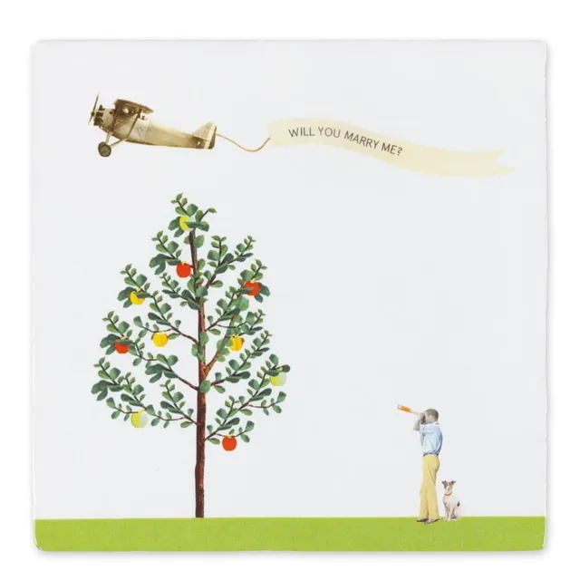 Storytiles Delft Blue Luchtpost voor hem Fliese 10x10 cm Flugzeug