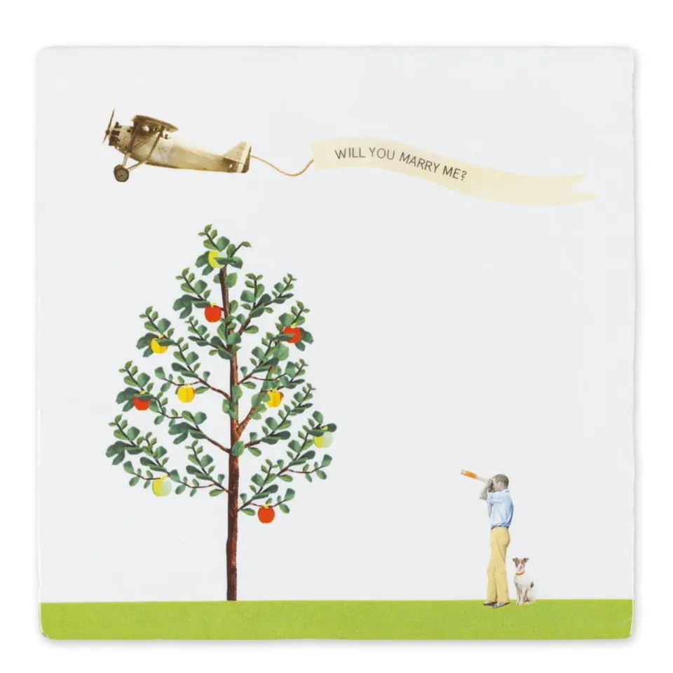 Storytiles Delft Blue Luchtpost voor hem Fliese 10x10 cm Flugzeug