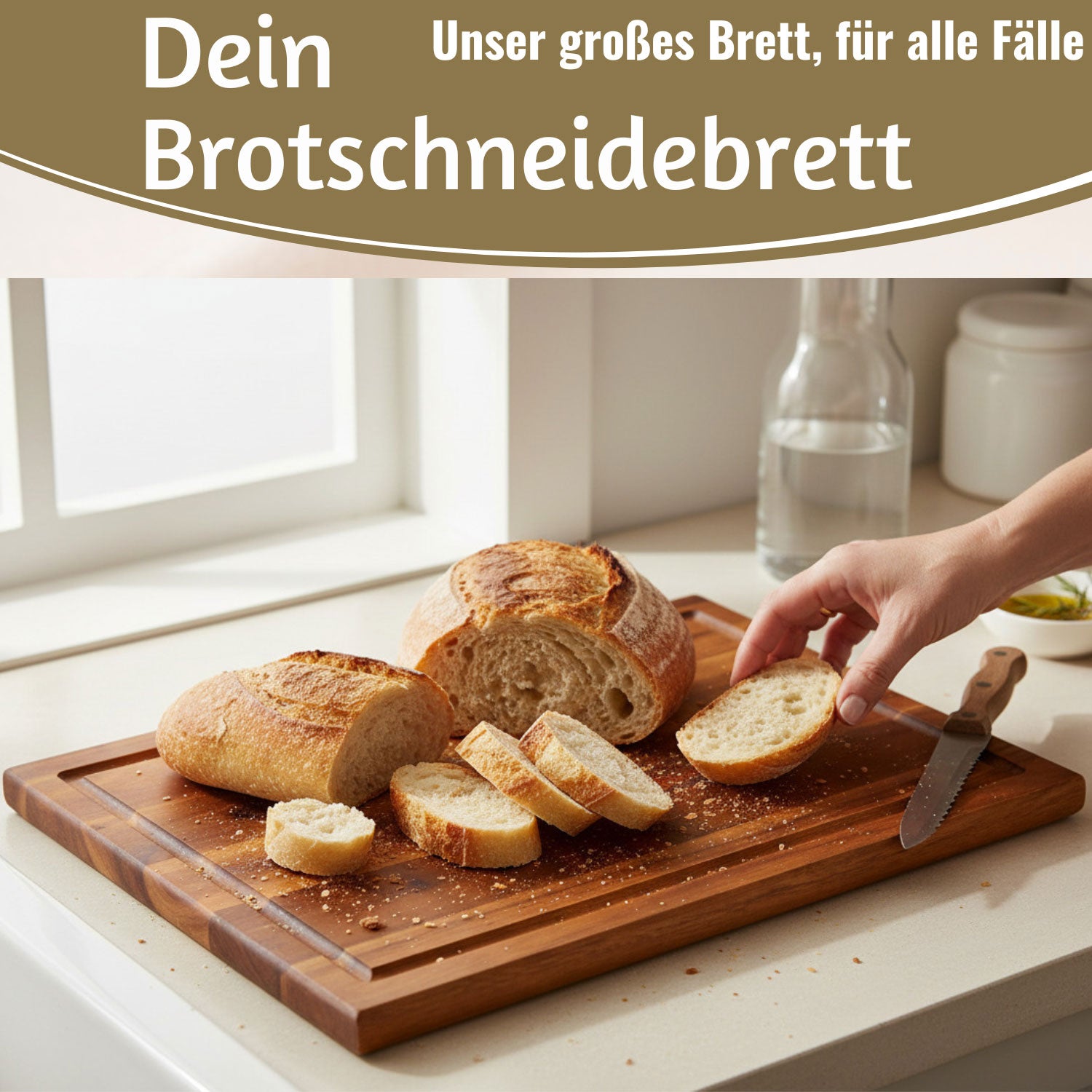 LS-LebenStil XL Schneidebrett Akazie 40x26cm mit Saftrille