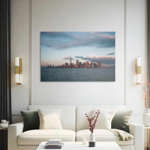 Hustling Sharks Wandbilder Skyline im sanften Abendlicht Leinwandbild 30x40 cm City
