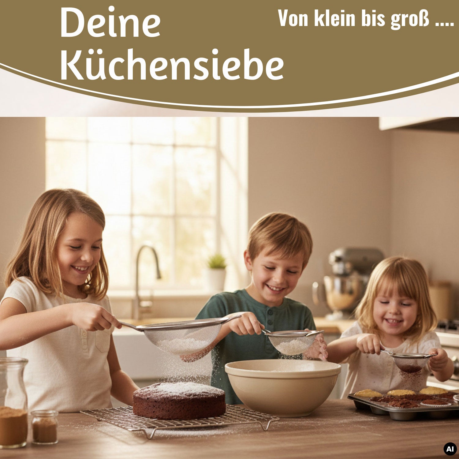 LS-LebenStil Küche & Haushalt Siebe Edelstahl 3er Set 8 14 20cm