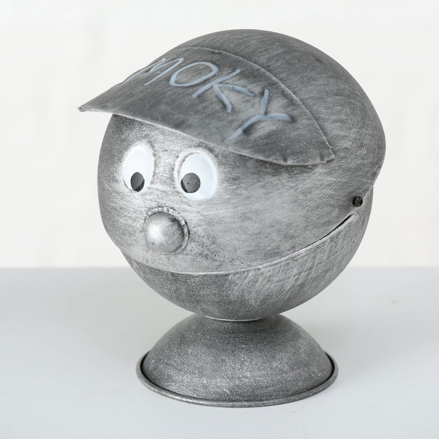 LS-LebenStil XL Sturmaschenbecher Metall Smoky Grau 16cm Deckel