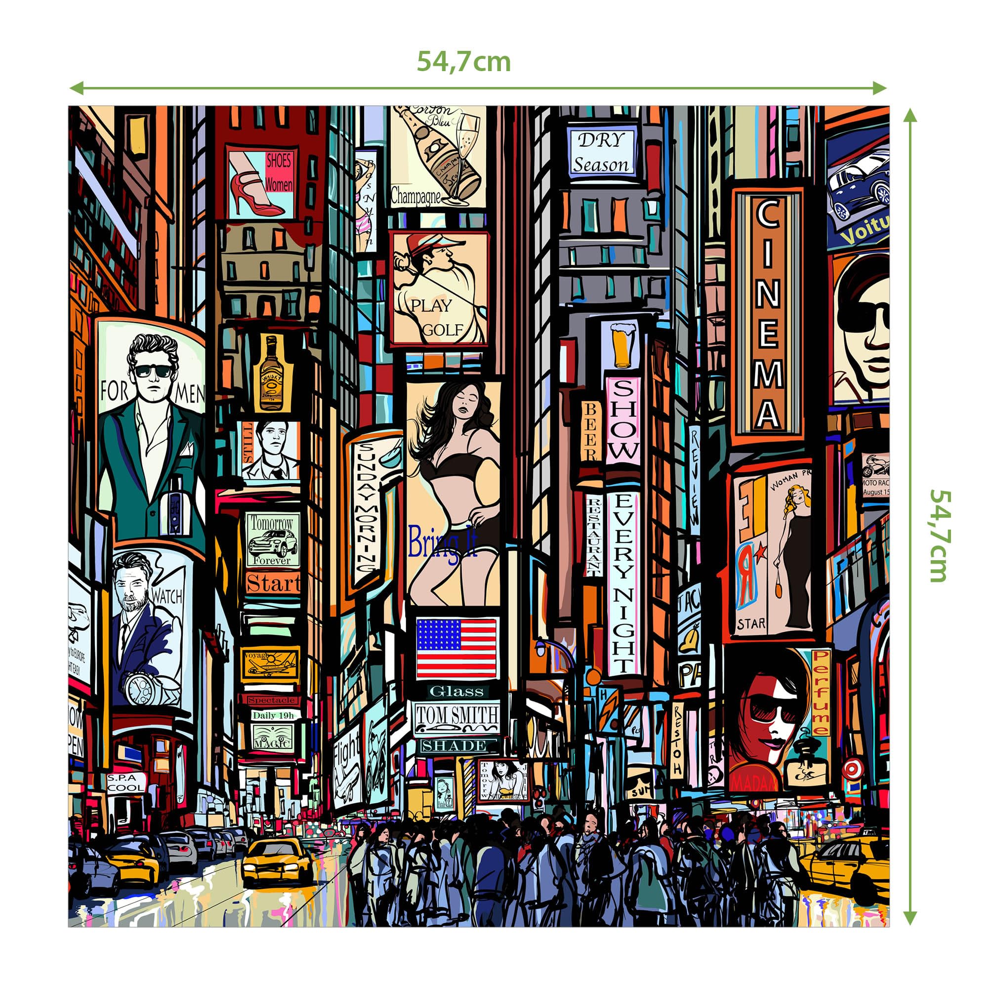 Banjado Möbelfolie New York Show Tischfolie 55x55 cm