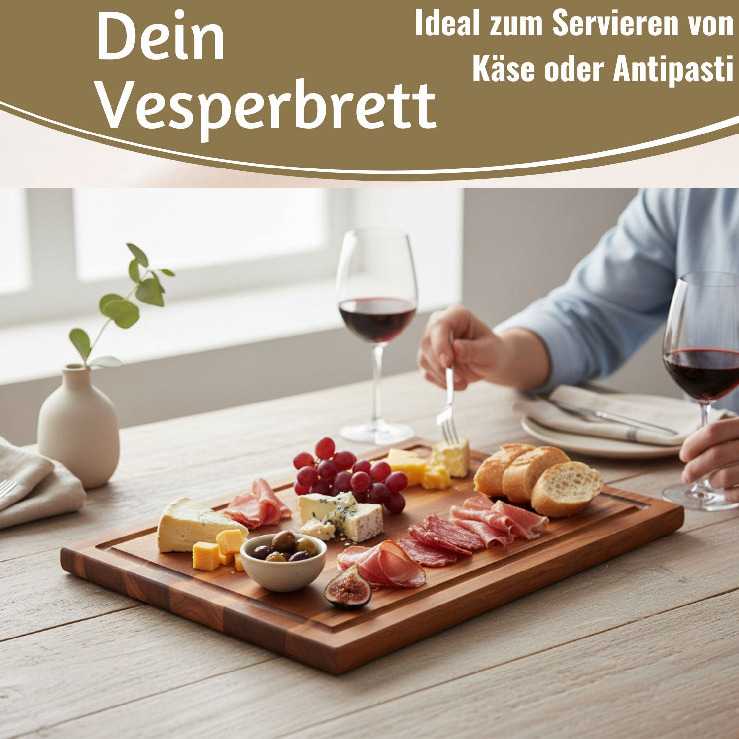 LS-LebenStil XL Schneidebrett Akazie 40x26cm mit Saftrille