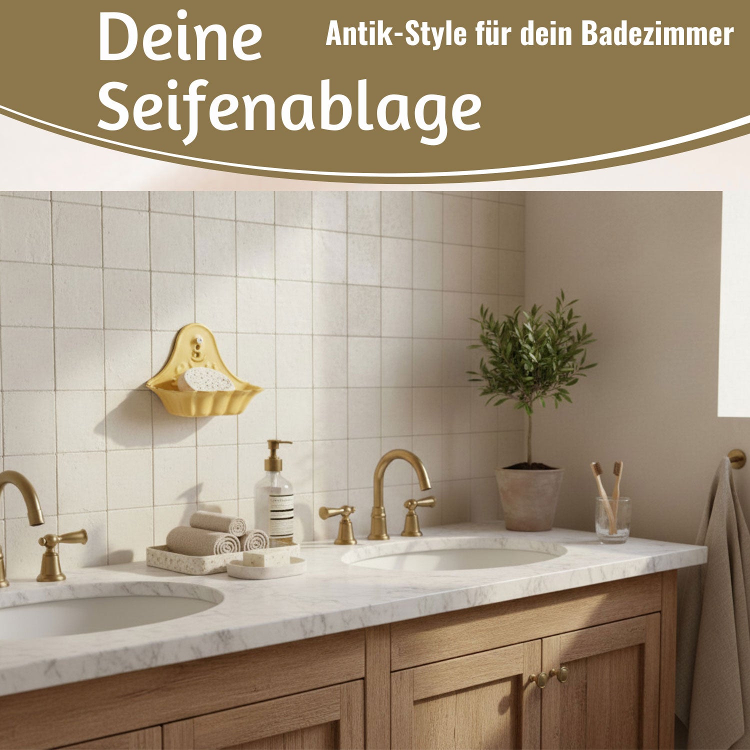 IB Laursen Seifenschale Emaille Gelb 16cm Wandmontage