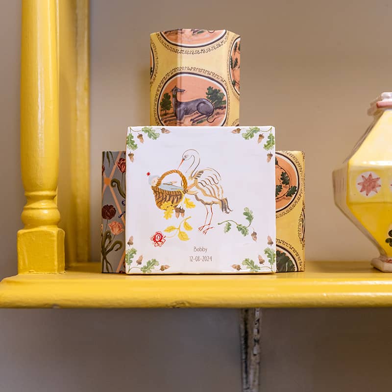 StoryTiles Delft Blue Welkom lief kindje Fliese 10x10 cm Baby
