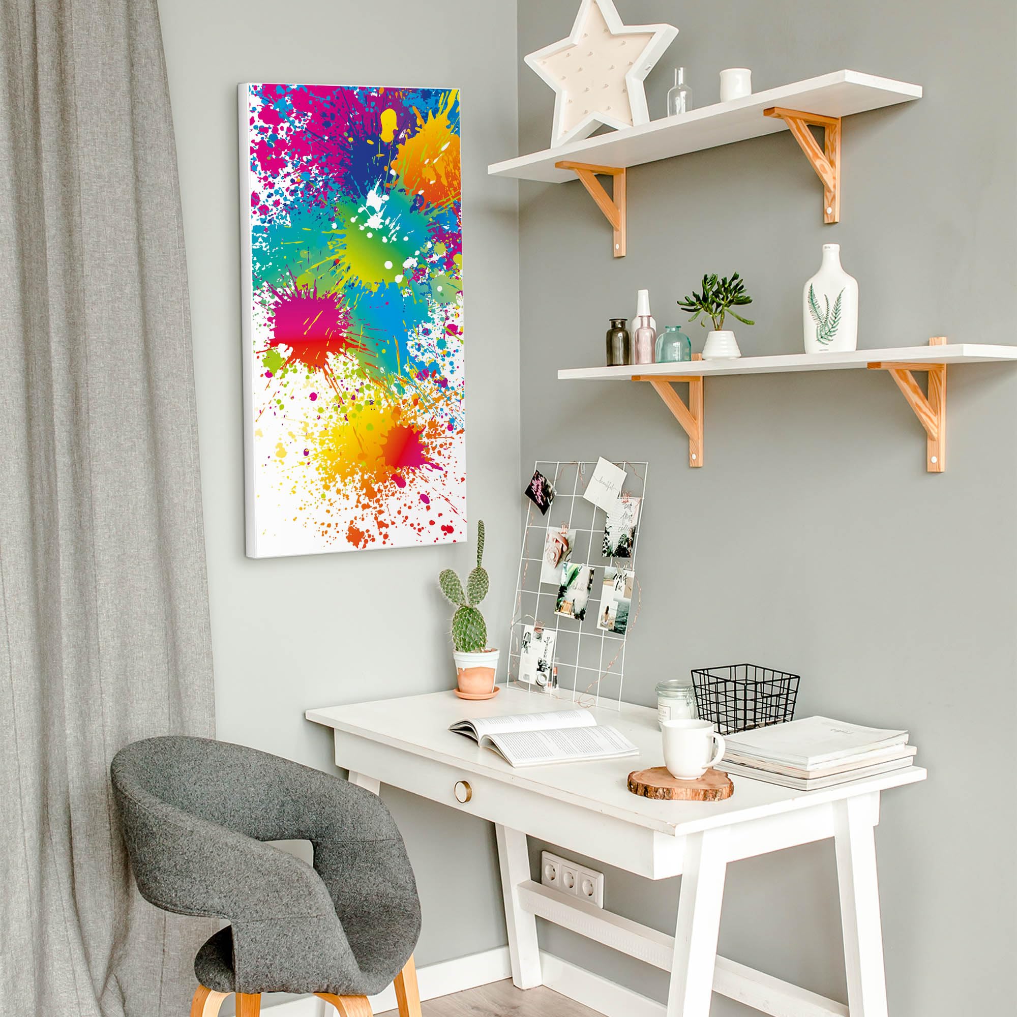 Banjado Magnettafel Farbspritzer Magnetboard 37x78 cm