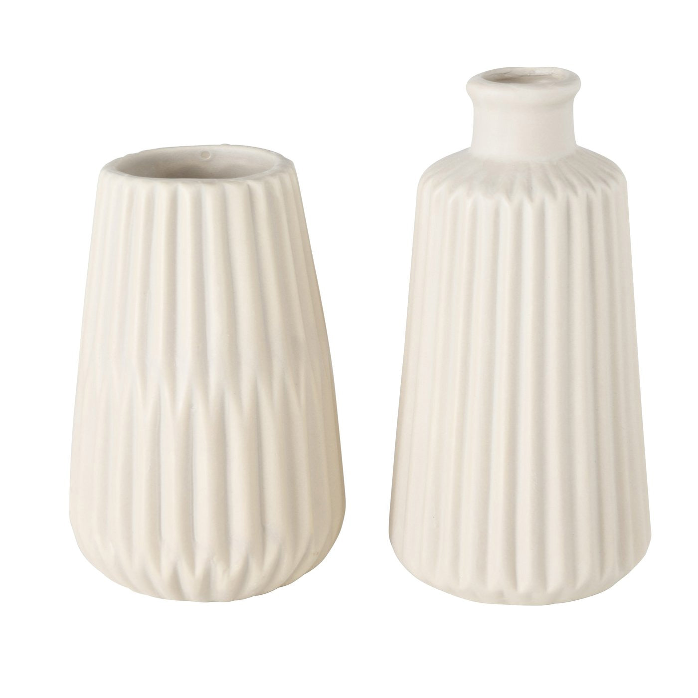 LS-LebenStil Oslo Blumenvase 2er Set Creme 18cm Keramik