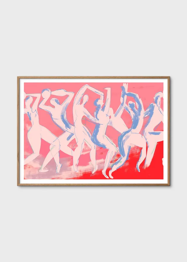 The Poster Club Art Prints Dancing Poster A4 blau rosa