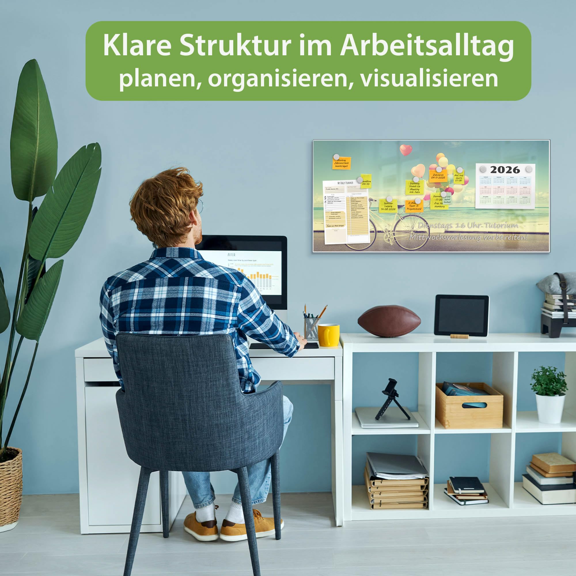 Banjado Magnettafel Auf Und Davon Magnetwand 78x37cm weiß Stahl