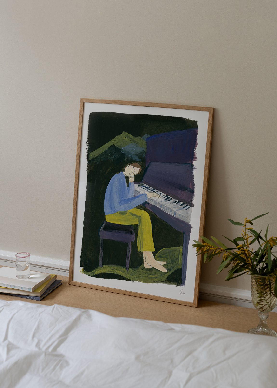 The Poster Club Hania at the Piano Poster 30x40 blau