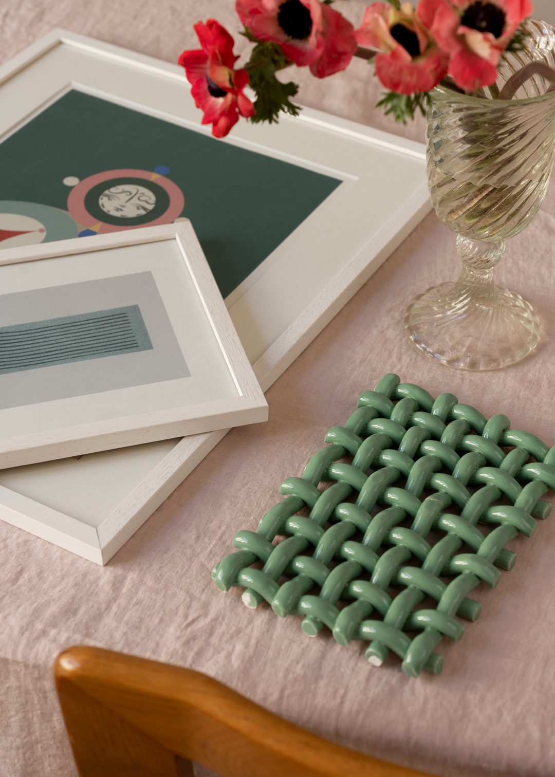 The Poster Club Interlace No.02 Wandrelief Sea Green Keramik