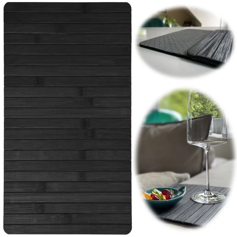 LS-LebenStil Küche & Haushalt Sofatablett Schwarz 44x24cm flexibel