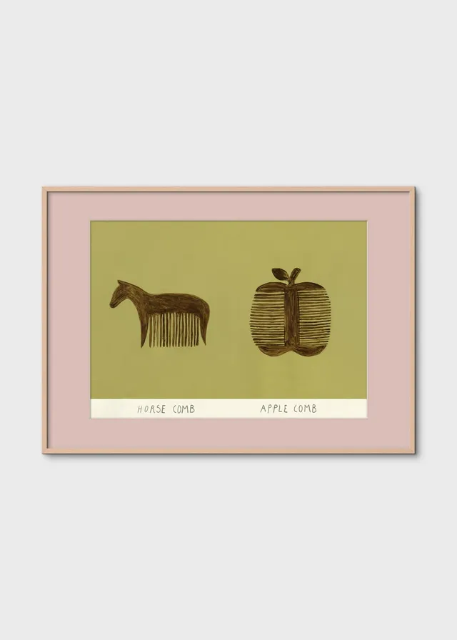 The Poster Club Horse and Apple Comb Poster A4