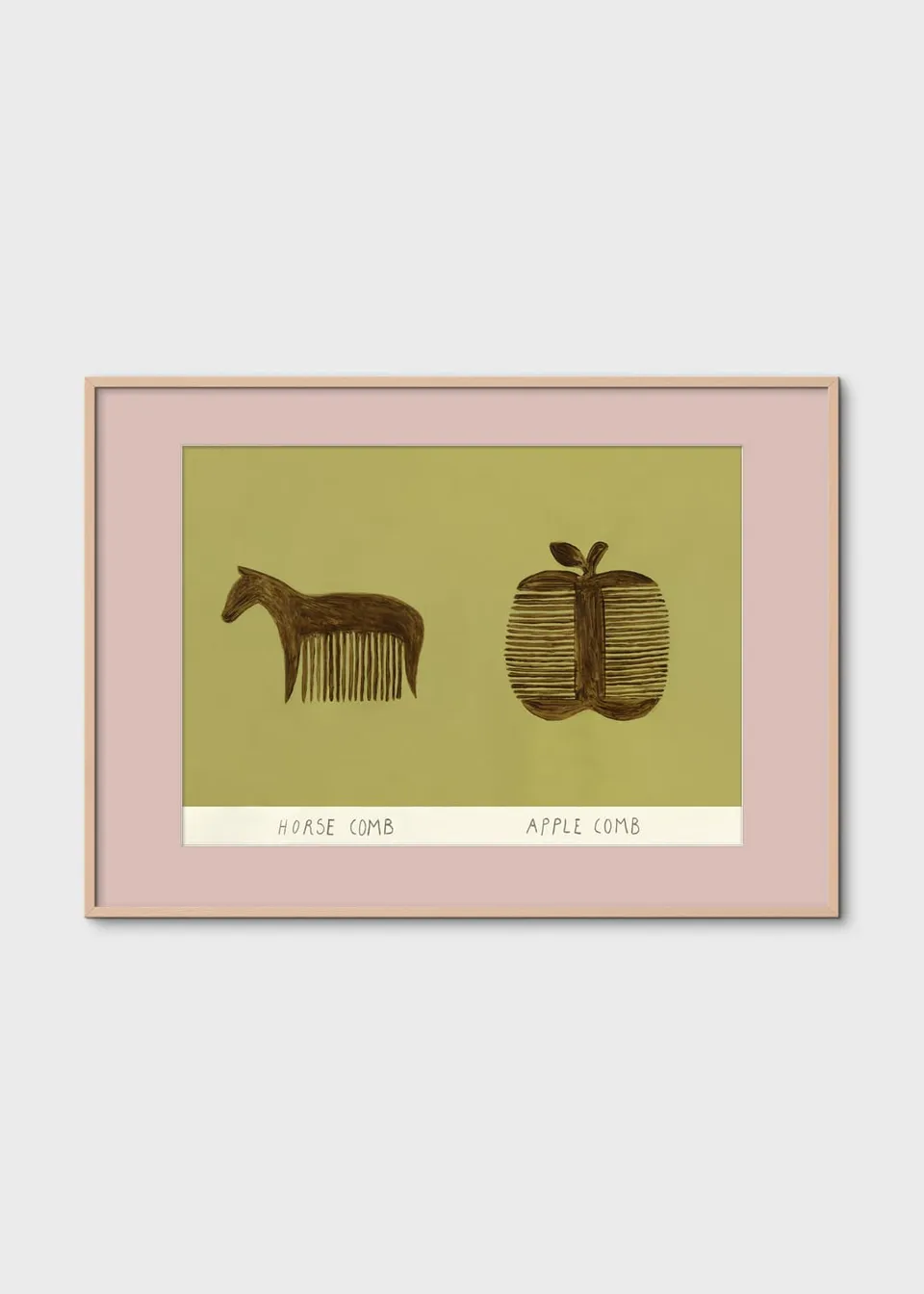 The Poster Club Horse and Apple Comb Poster A4