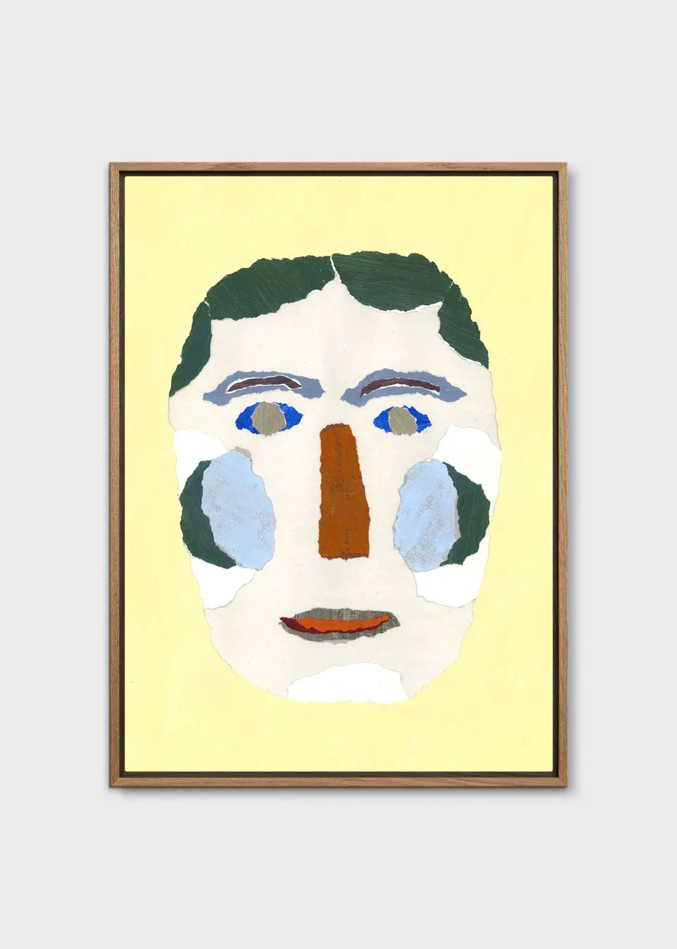 The Poster Club Blue Cheek Portrait Leinwand 50x70 beige