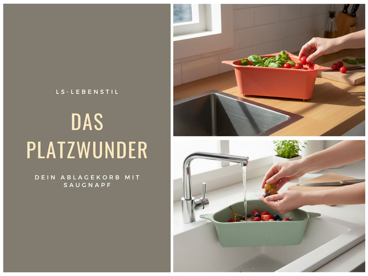 LS-LebenStil Spülbecken Organizer Dreieck Koralle 28cm