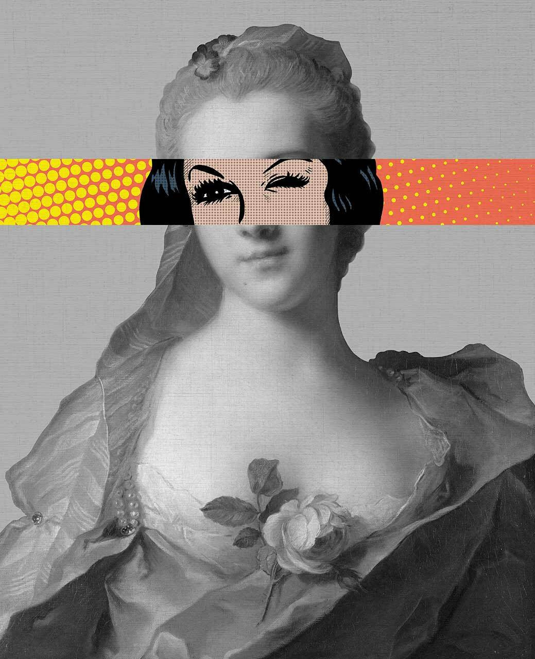Mineheart Wall Art Pop Portrait Gentildonna Poster Gelb Orange