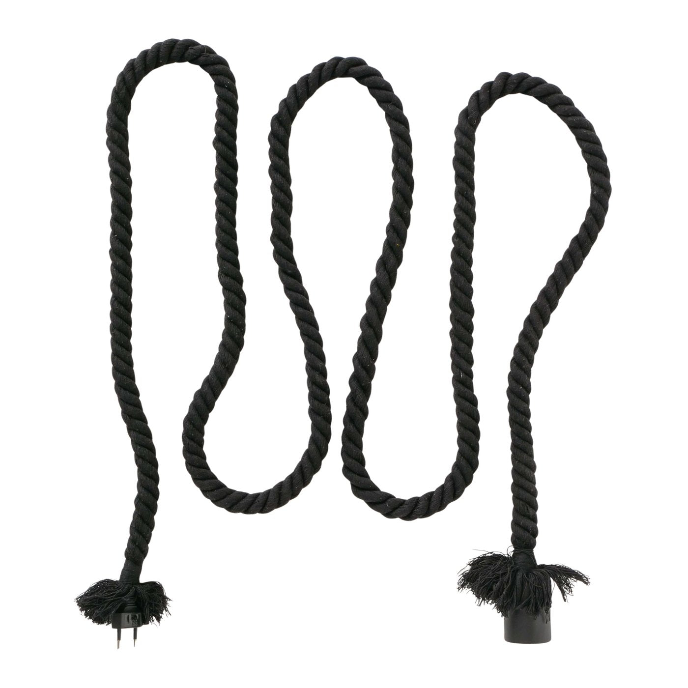 LS-LebenStil Möbel & Wohnen Pendelleuchte 300cm Schwarz Sisal-Seil