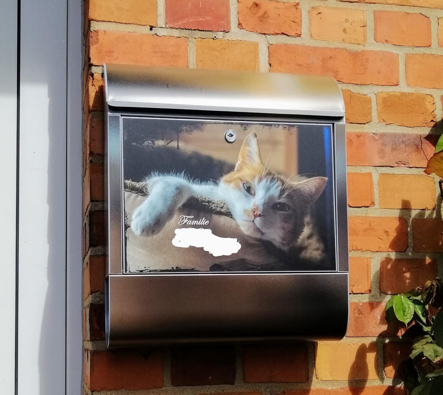 Banjado Briefkasten Wunschmotiv Silber Zeitungsfach A4 Stahl