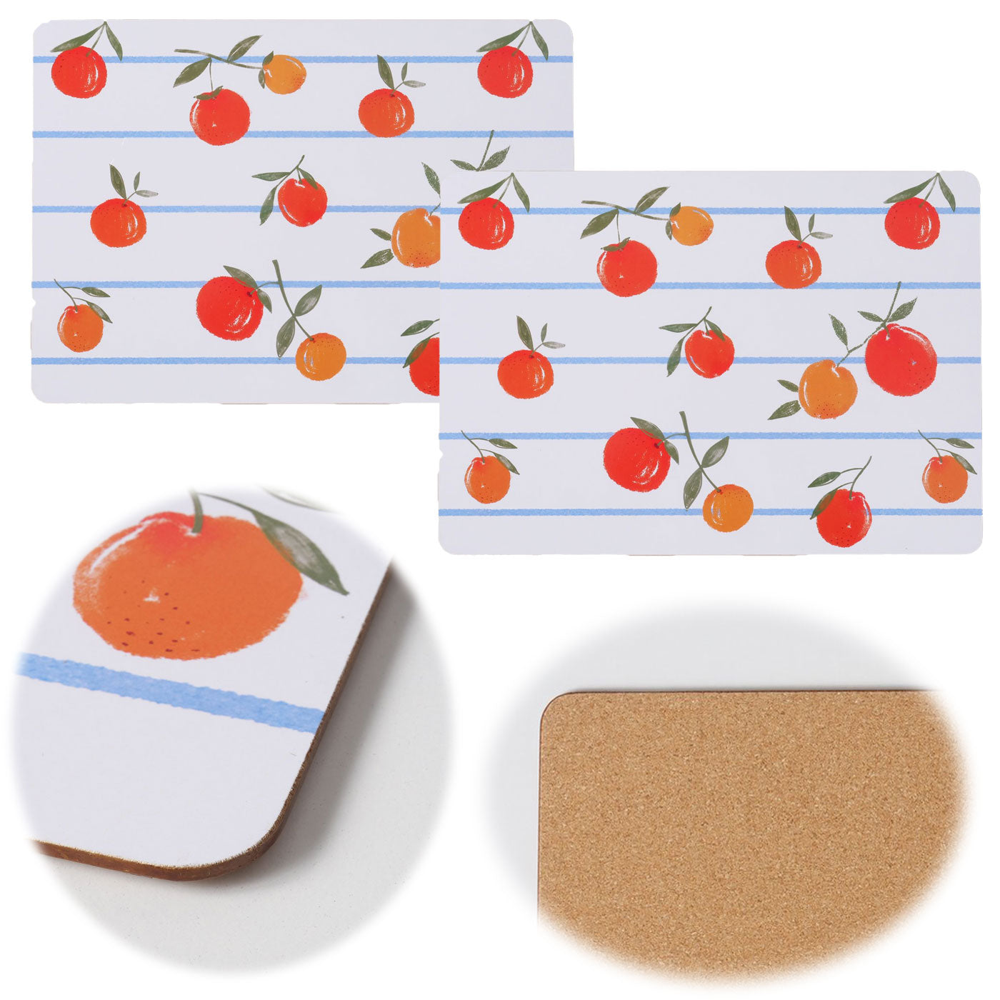 LS-LebenStil Küche & Haushalt Orange Früchte Tischset 40x30cm 2er