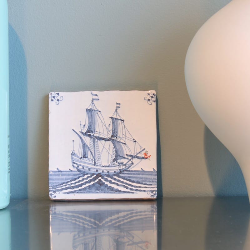 Storytiles Delft blue Rustig lezen Wandfliese S 10x10 cm Schiff