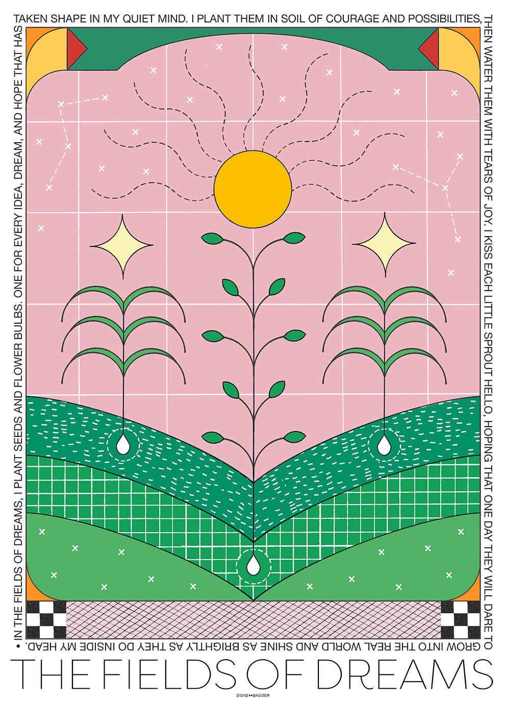 The Poster Club Art Prints The Fields of Dreams Poster 30x40 cm grün