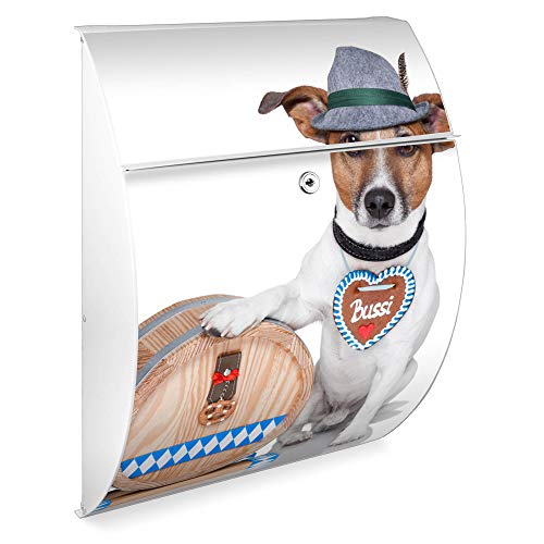 Banjado Briefkasten Riviera 46x33,5x13cm Bayer Jack Russell Weiß