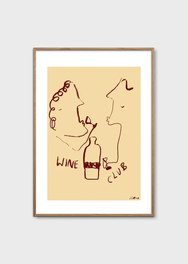 The Poster Club Wine Club Poster 30x40 cm beige
