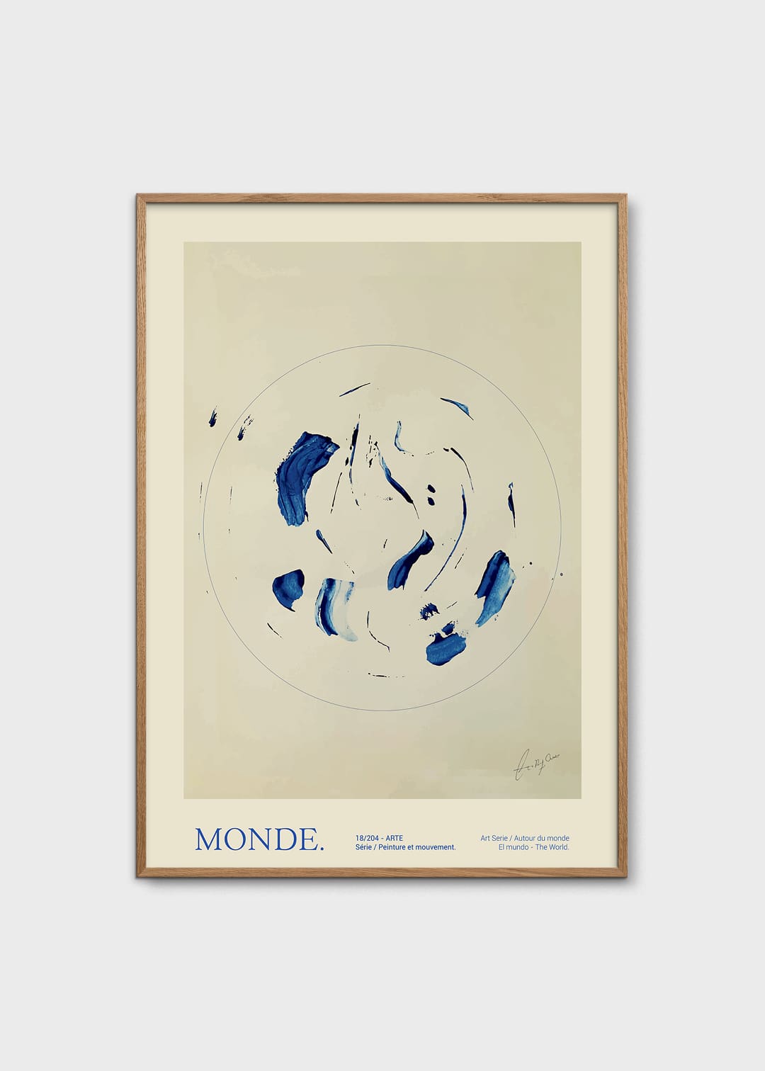 The Poster Club Art Prints Le Monde Poster A4 Beige Blau