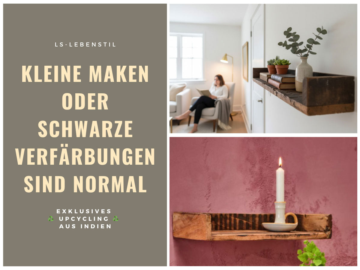 LS-LebenStil Unika Wandregal 60cm braun Holz Ziegelform