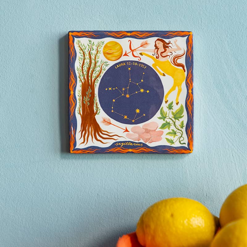 StoryTiles Delft Blue Sagittarius Fliese 10x10 cm Schütze