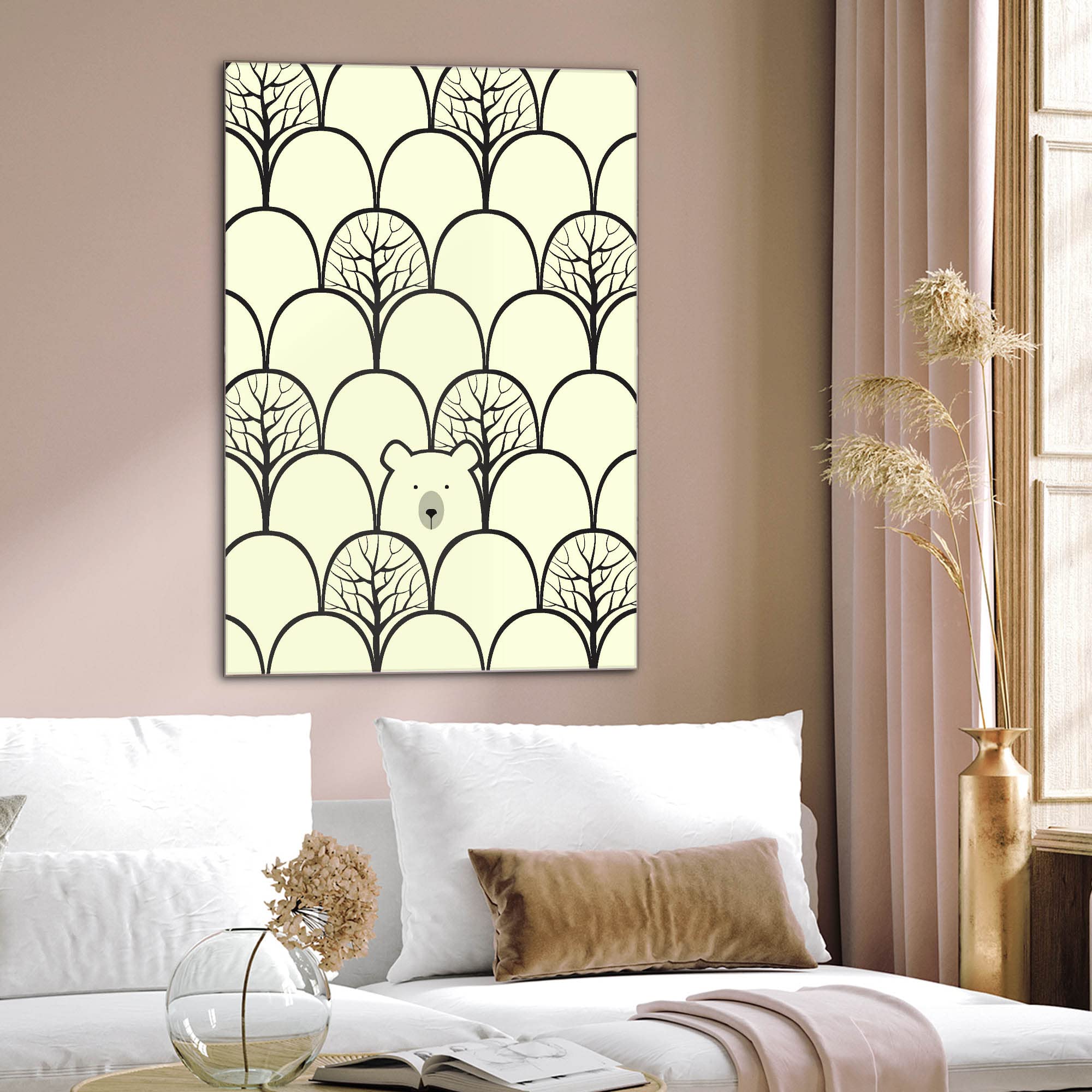 Banjado Magnettafel Waldbeeren Glasmagnettafel 40x60 cm Muster