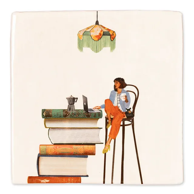 Storytiles Delft Blue Alles unter Kontrolle Fliese 10x10 cm Spruch