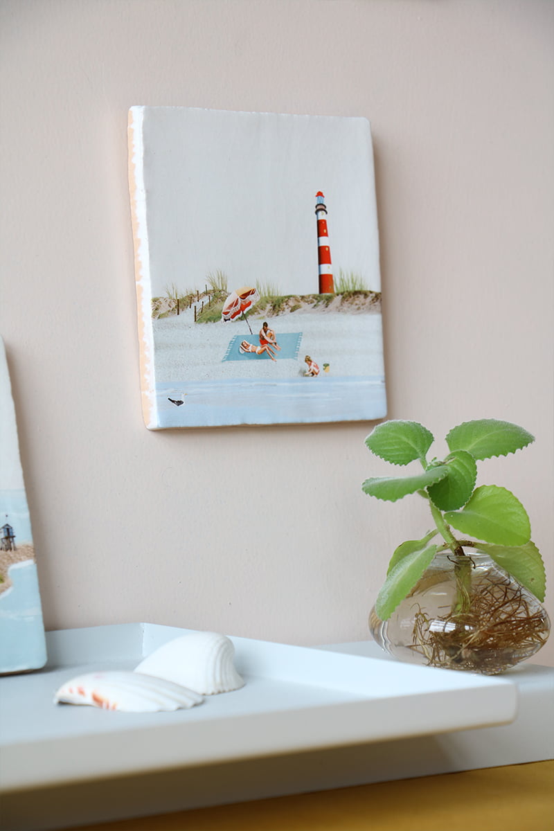 Storytiles Delft blue Ameland Fliese S 10x10 cm Strand Meer