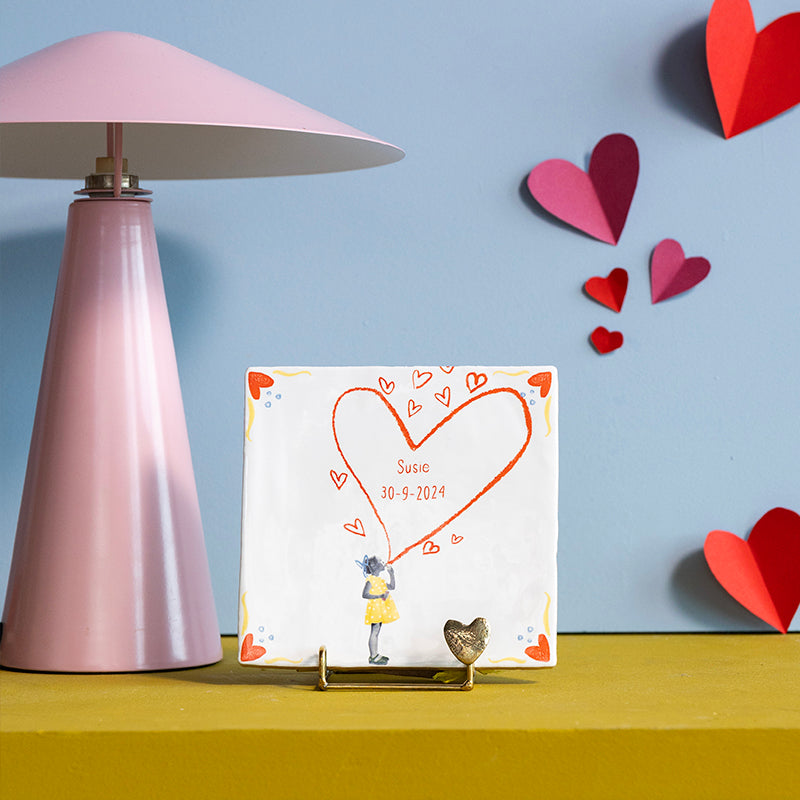Storytiles Delft blue Spread the love Fliese S 10x10 cm Herz