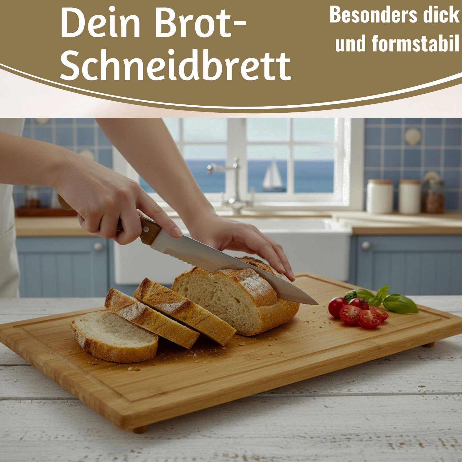 LS-LebenStil Küche & Haushalt Schneidebrett Bambus 50x28cm