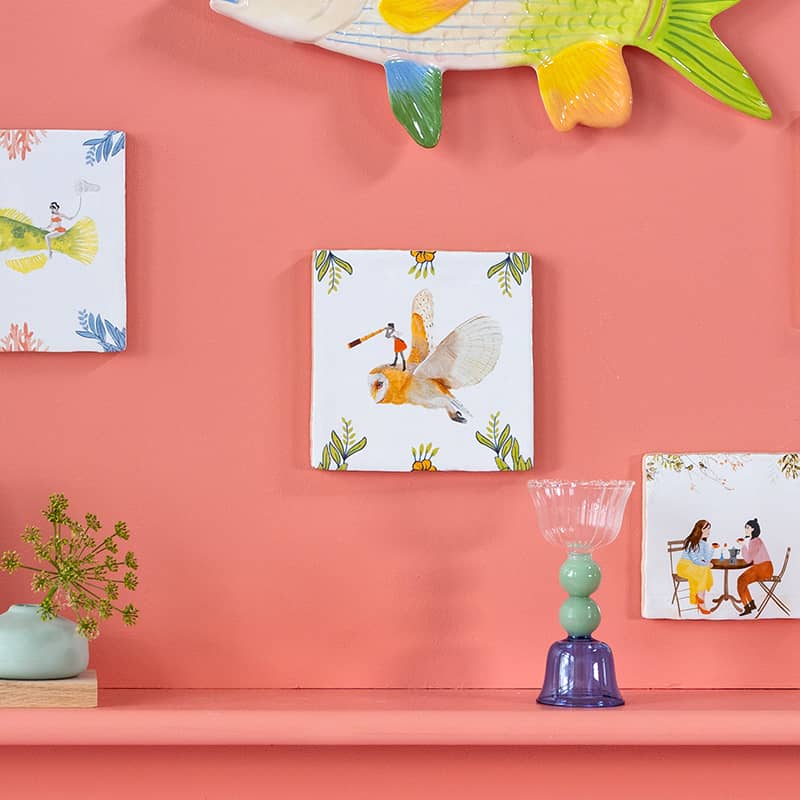 Storytiles Delft Blue Heldere kijk Fliese S 10x10 cm Vogel