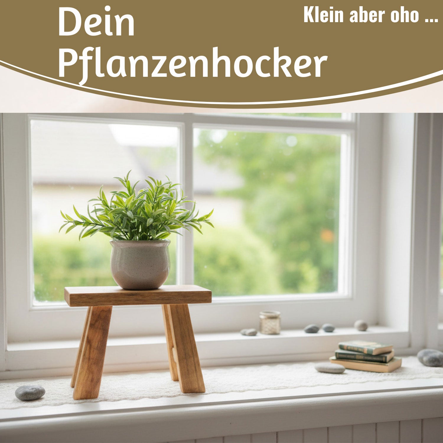 LS-LebenStil Pflanzenhocker Teak 21x16cm Mini-Tisch
