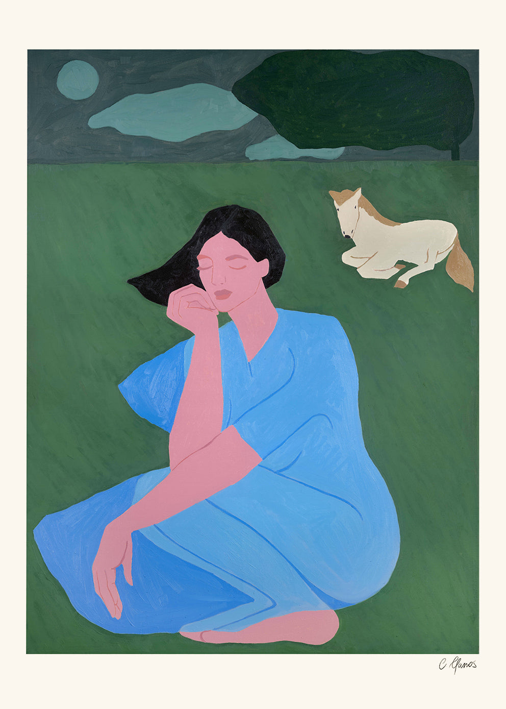 The Poster Club Art Prints Midnight Walk Poster 30x40 blau