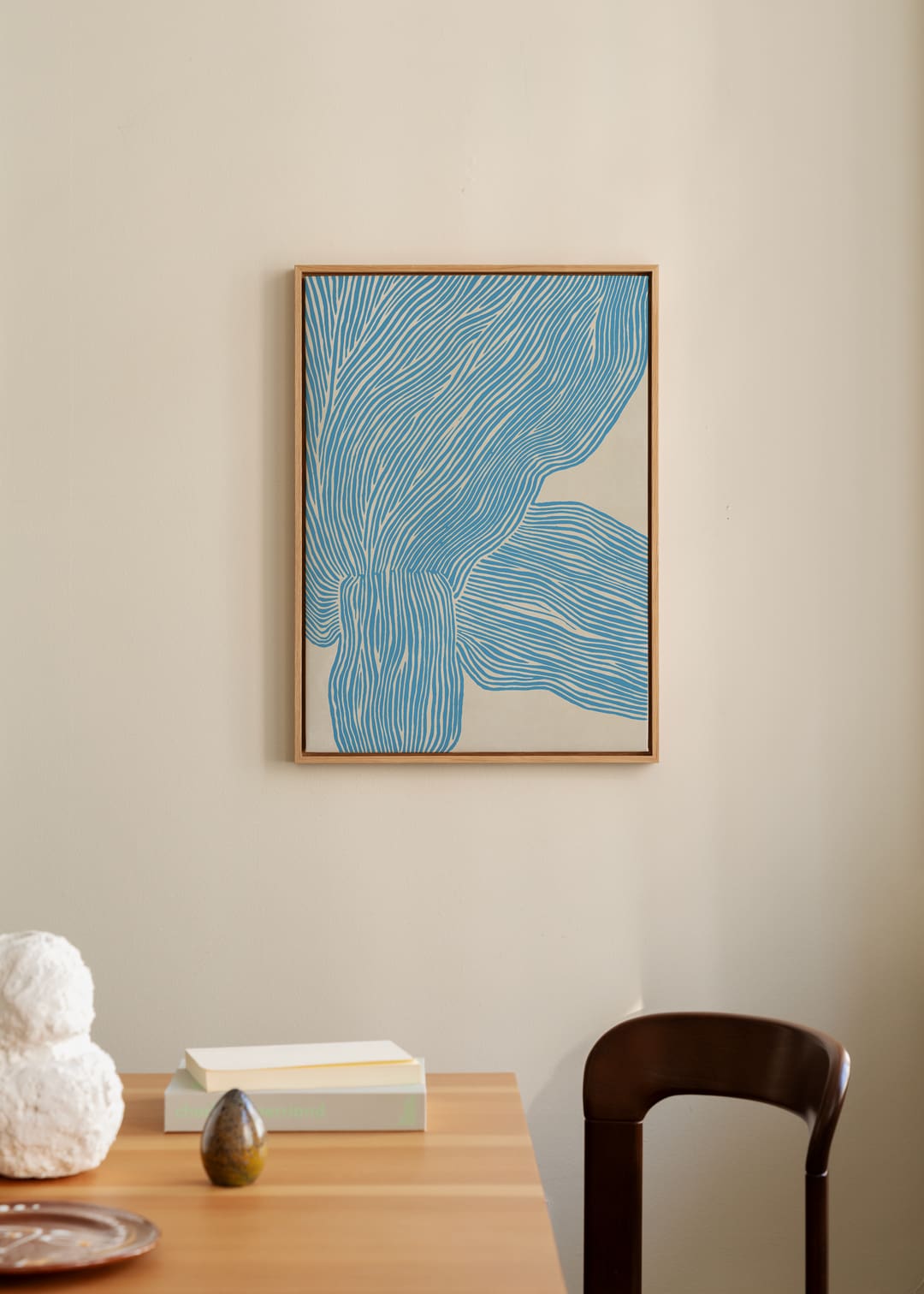 The Poster Club The Line Blue Leinwand 30x40 cm gerahmt