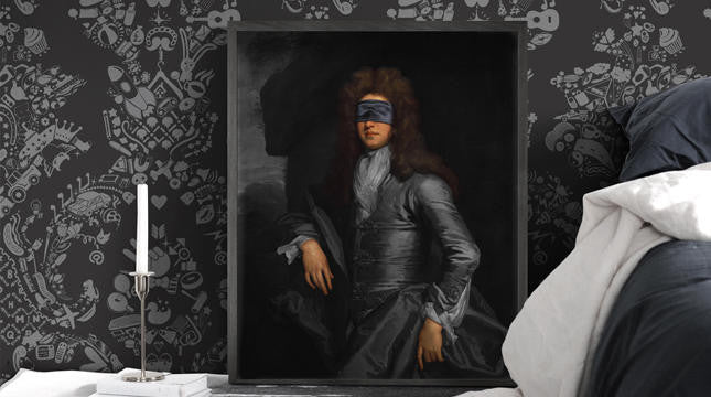 Mineheart Blindfold 3 Leinwandbild schwarz 40x50cm gerahmt